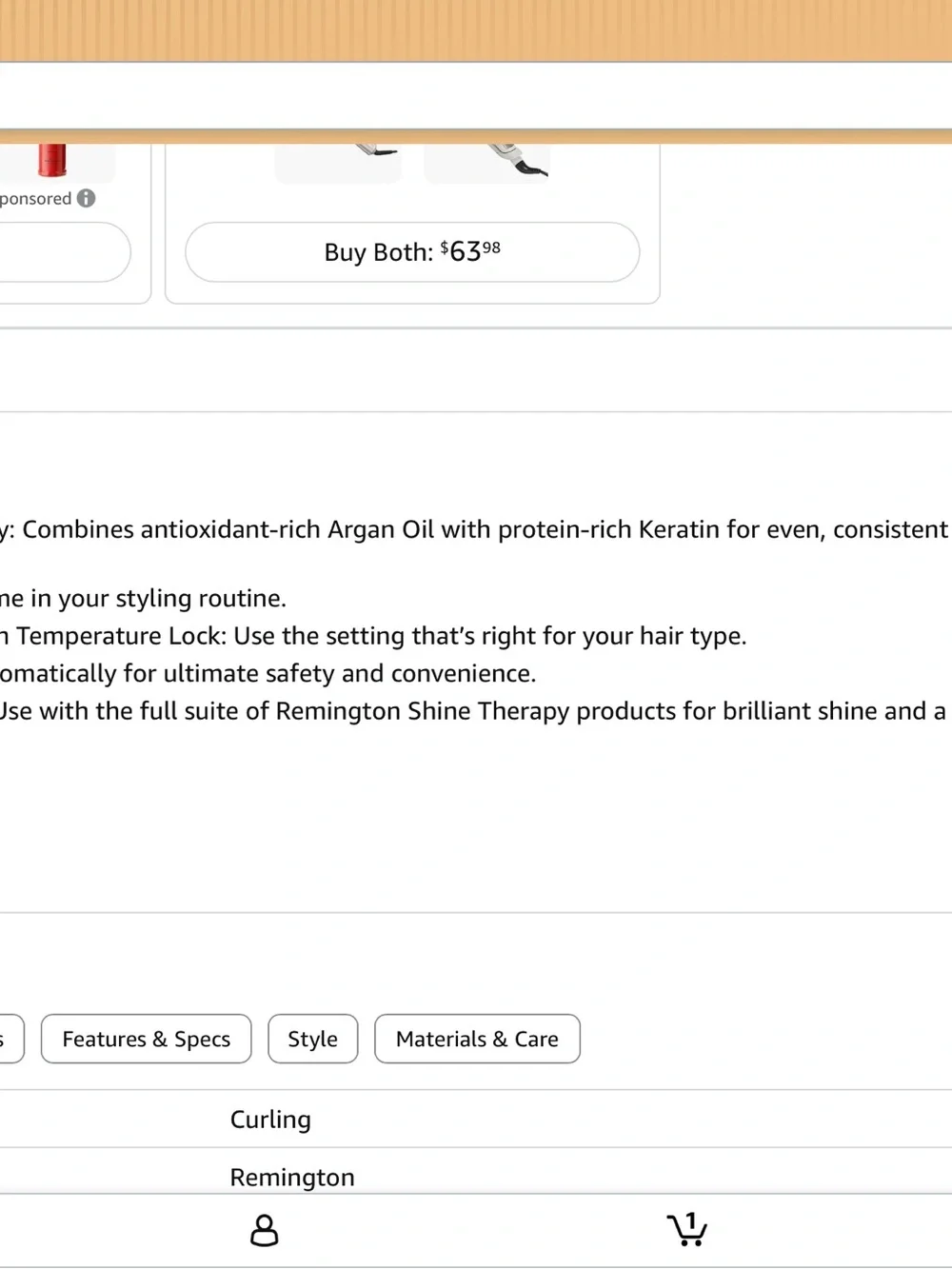 Remington Shine Therapy 1” Barrel Wand